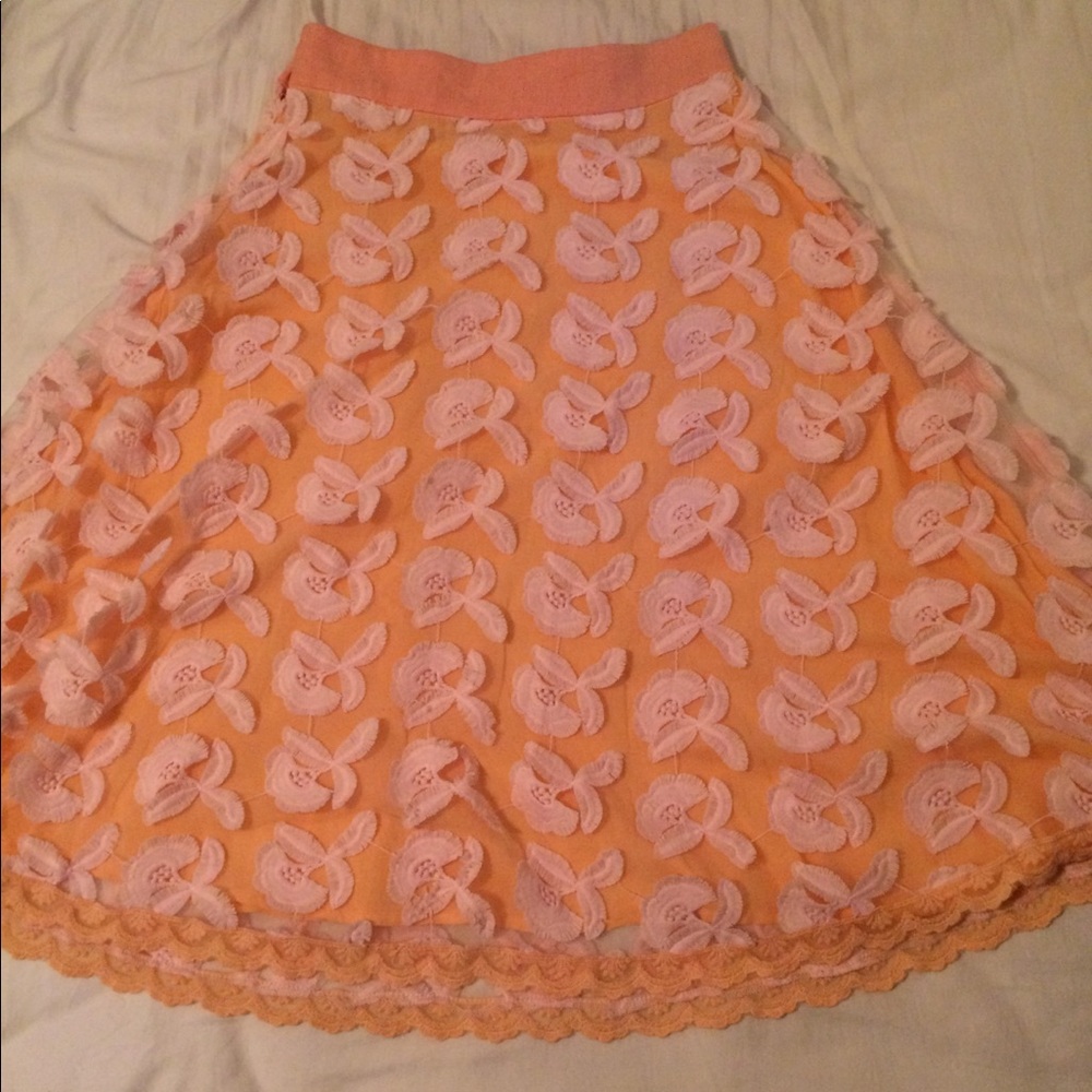 Champagne & Strawberry peach skirt